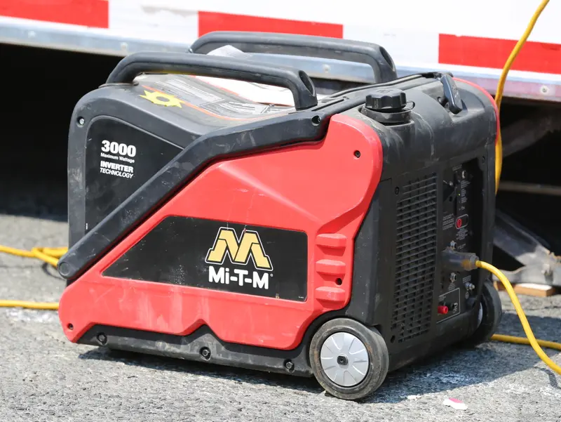 A Mi-T-M 3000-watt portable inverter generator